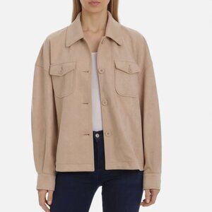 Bagatelle Tan Faux Suede Jacket Women’s Cropped Button Front Shacket